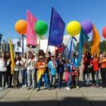 Активисты детской организации "Юность Архангельска" приняли участие в карнавальном шествии в рамках празднования дня города.

