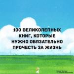 100 книг, которые стоит прочесть. 
